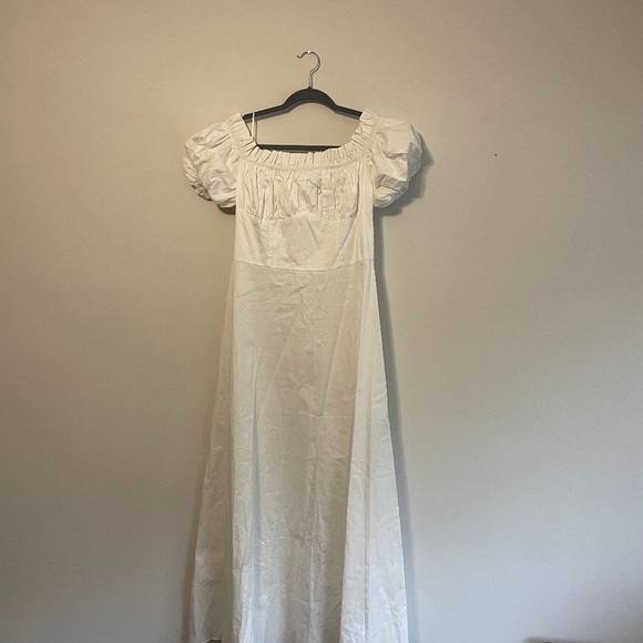 ASOS White Maxi Dress Kaiia Off the Shoulder - Picture 7 of 8